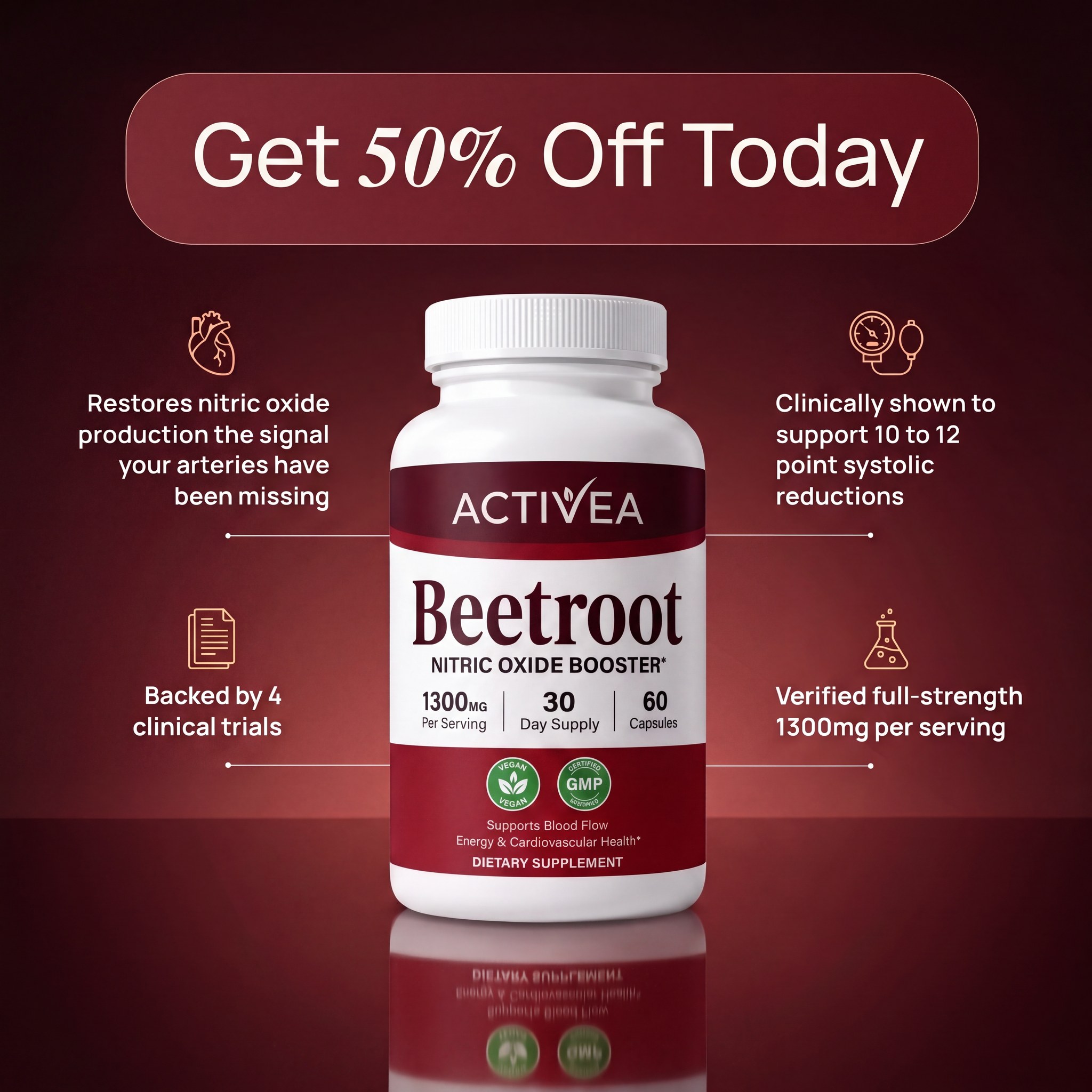 Beetroot 1300mg — Nitric Oxide Booster